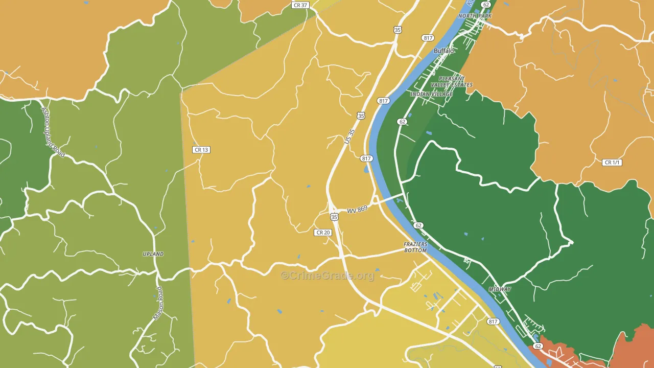 25082, WV Map of Drug-Related Crime Rates