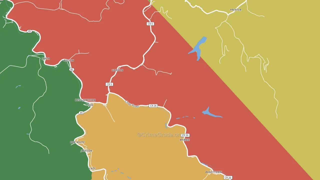 25093, WV Map of Drug-Related Crime Rates