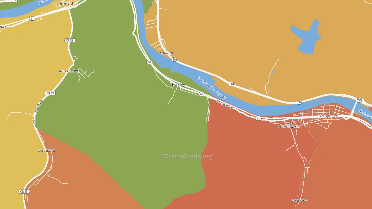 25102, WV Map of Drug-Related Crime Rates