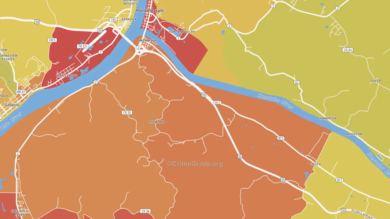 25106, WV Map of Drug-Related Crime Rates