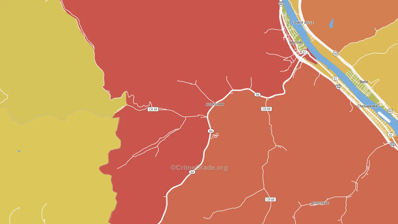 25107, WV Map of Drug-Related Crime Rates