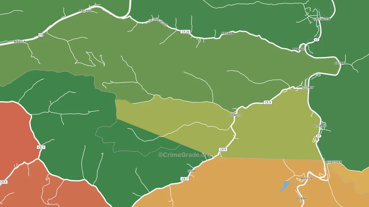25108, WV Map of Drug-Related Crime Rates