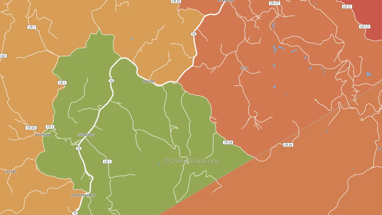 25111, WV Map of Drug-Related Crime Rates