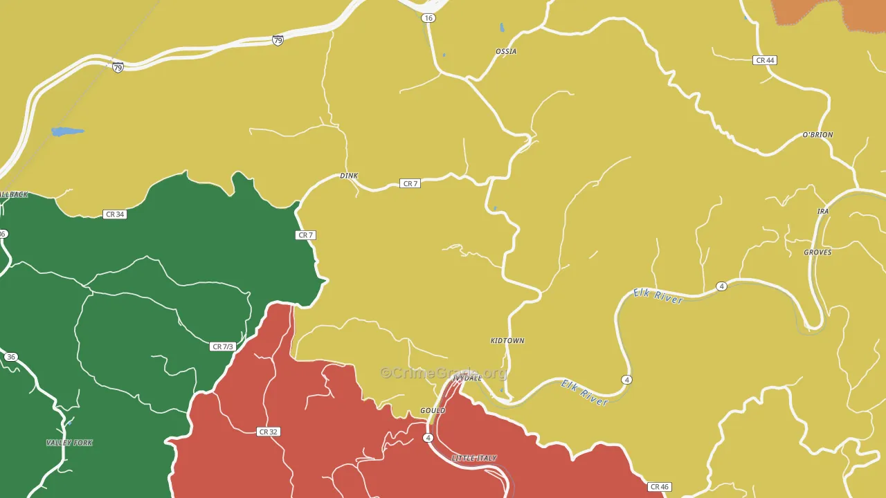 25113, WV Map of Drug-Related Crime Rates