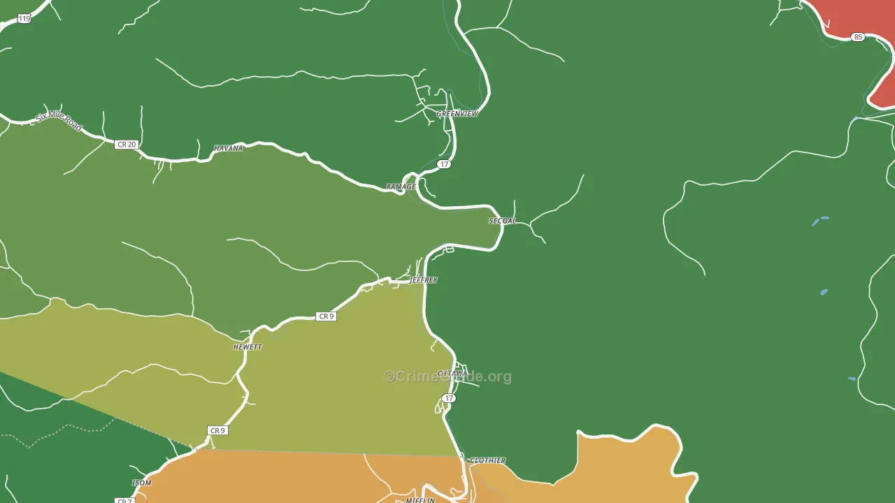 25114, WV Map of Drug-Related Crime Rates