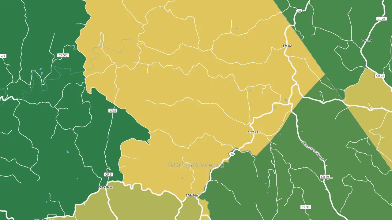 25124, WV Map of Drug-Related Crime Rates