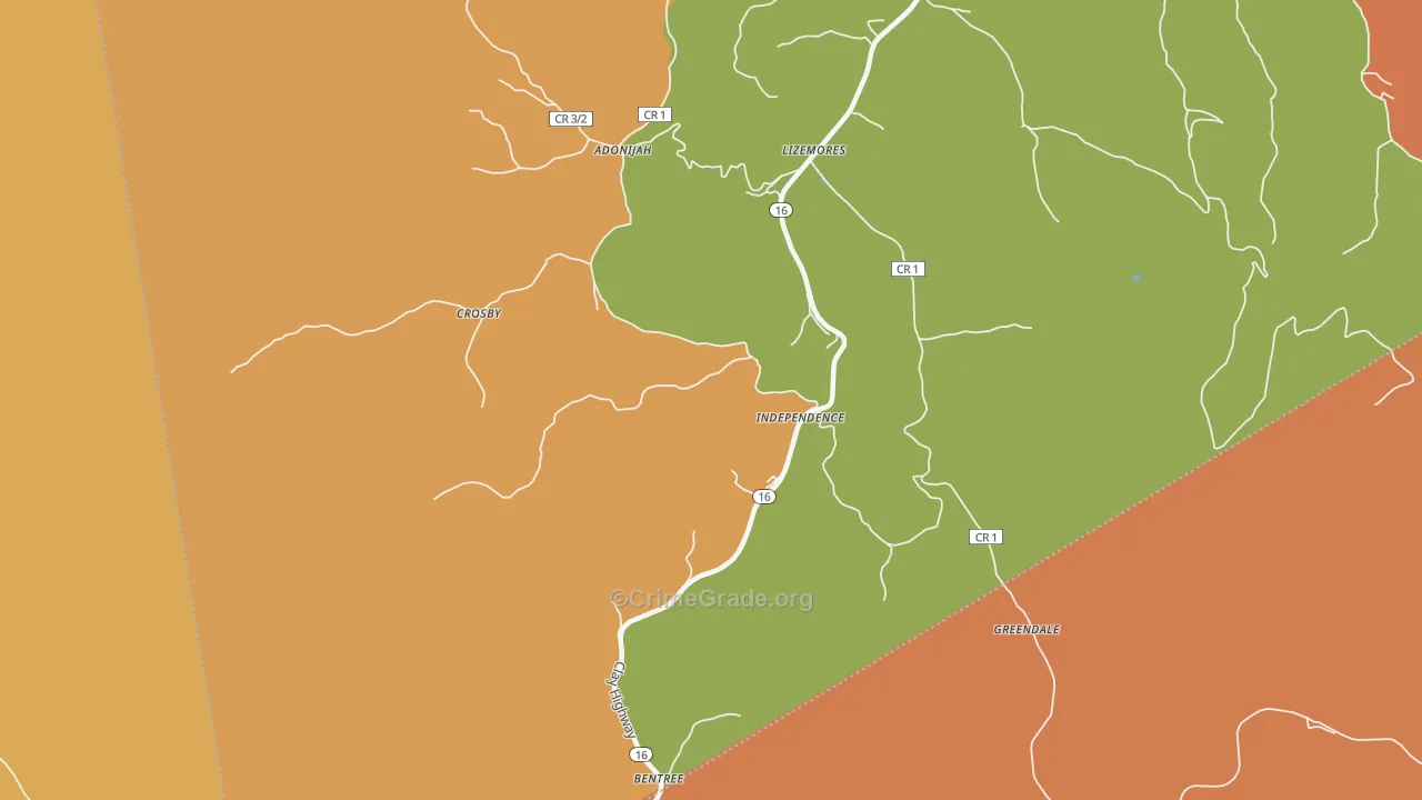 25125, WV Map of Drug-Related Crime Rates