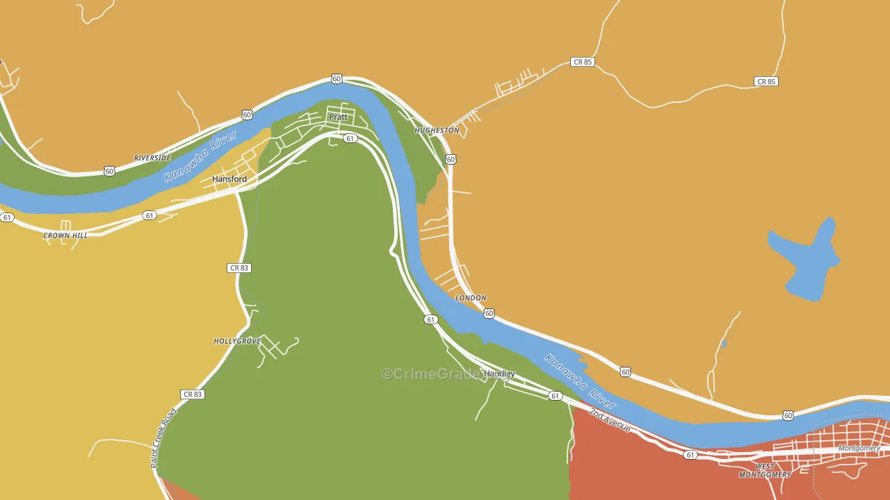 25126, WV Map of Drug-Related Crime Rates