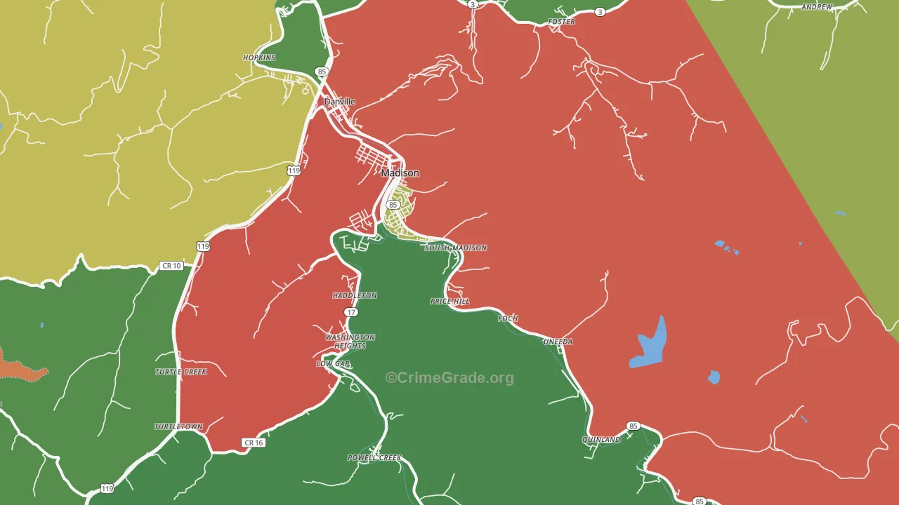 25130, WV Map of Drug-Related Crime Rates