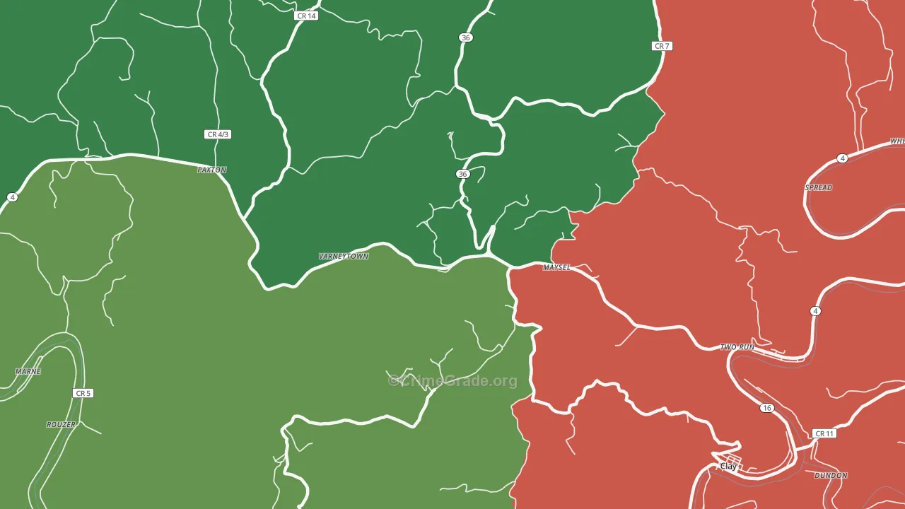 25133, WV Map of Drug-Related Crime Rates