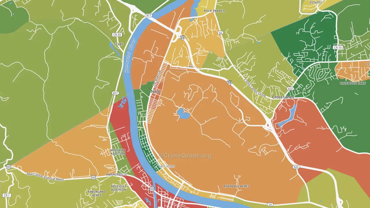 25143, WV Map of Drug-Related Crime Rates