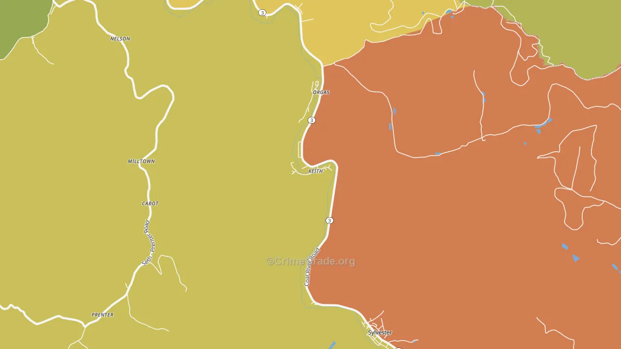 25148, WV Map of Drug-Related Crime Rates