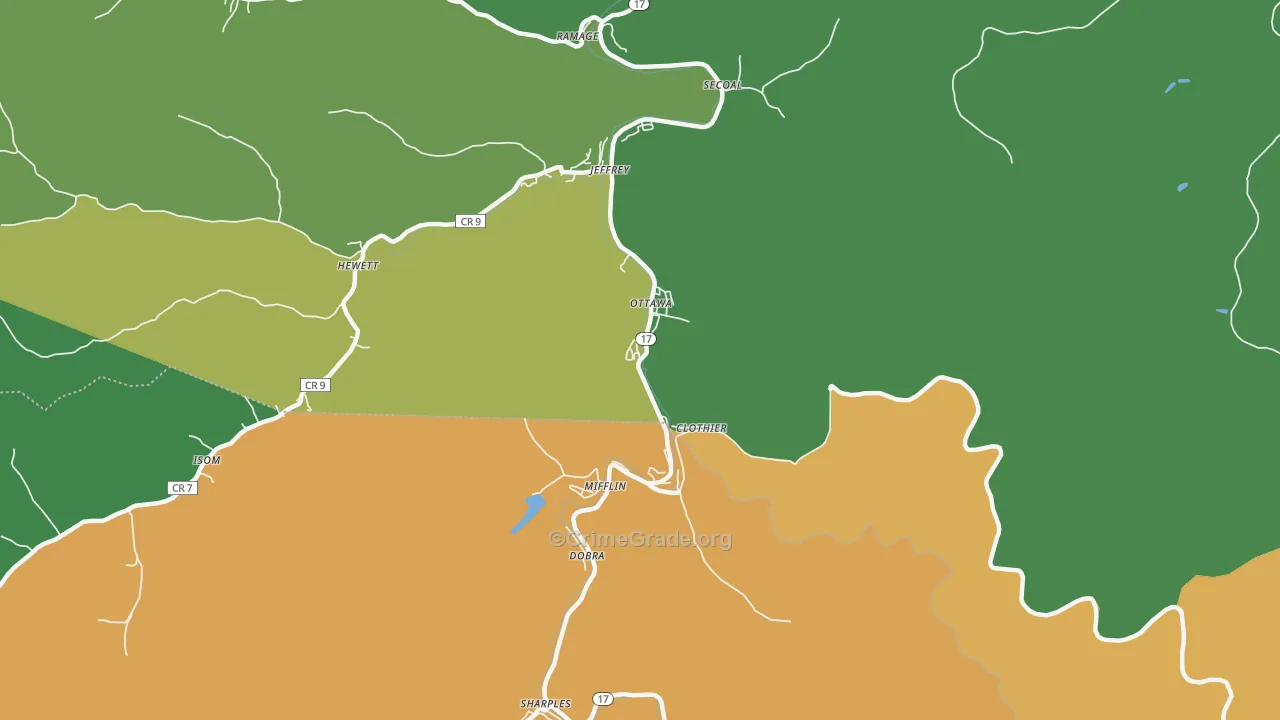 25149, WV Map of Drug-Related Crime Rates