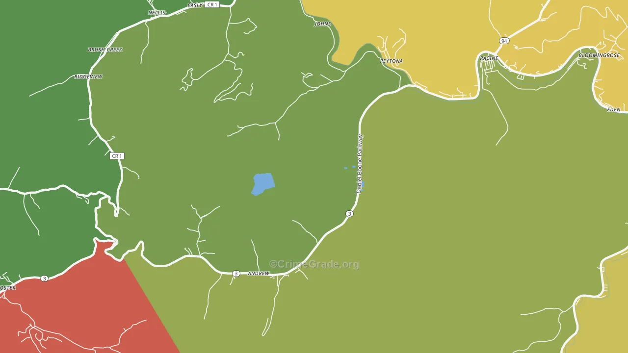 25154, WV Map of Drug-Related Crime Rates