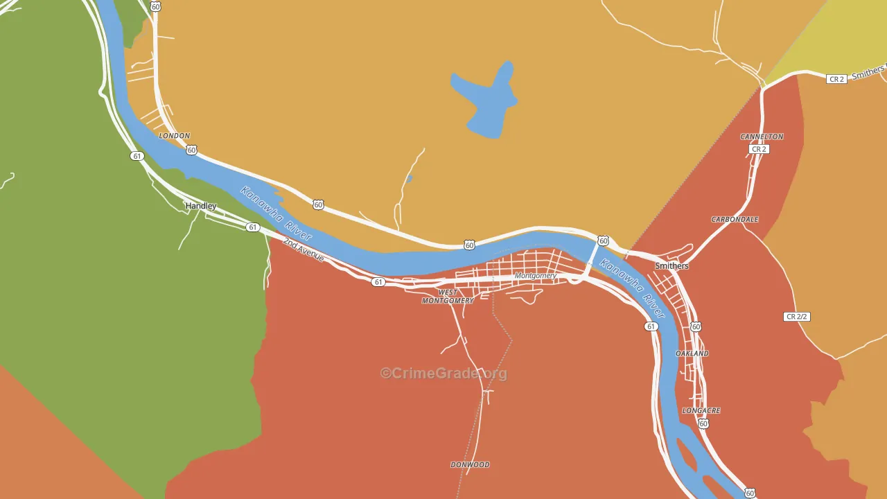 25156, WV Map of Drug-Related Crime Rates