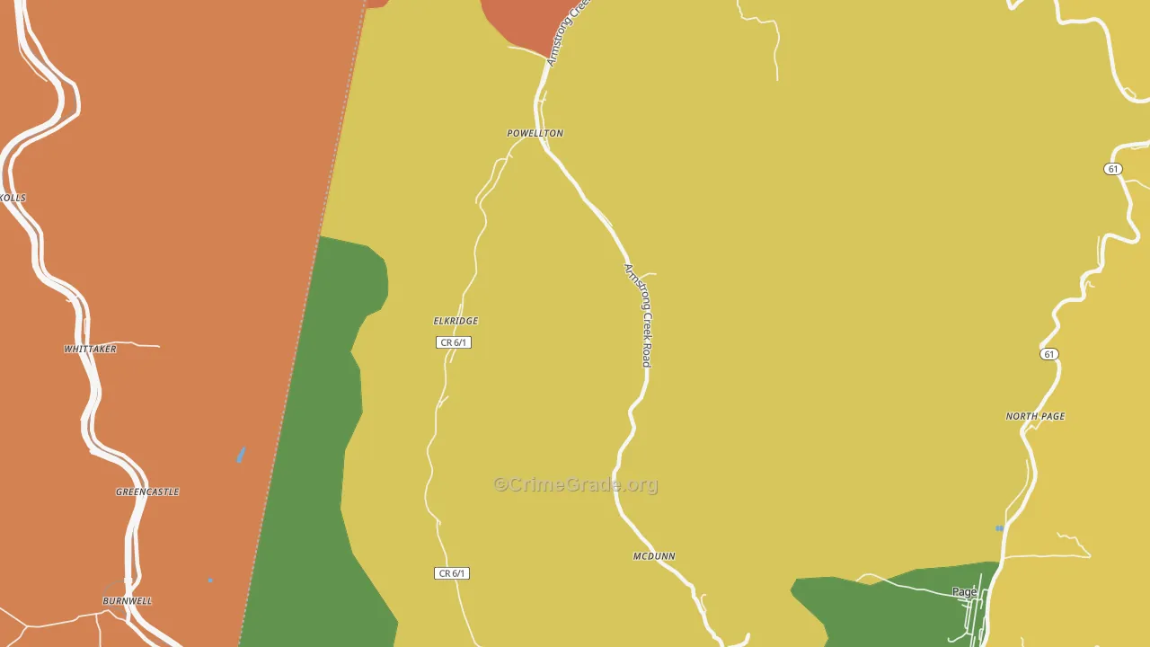 25161, WV Map of Drug-Related Crime Rates