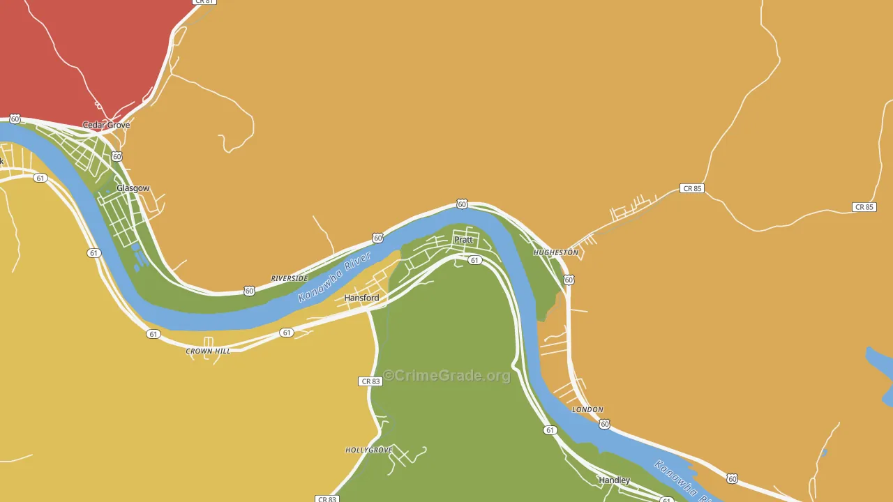 25162, WV Map of Drug-Related Crime Rates