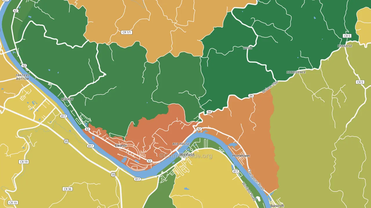 25168, WV Map of Drug-Related Crime Rates