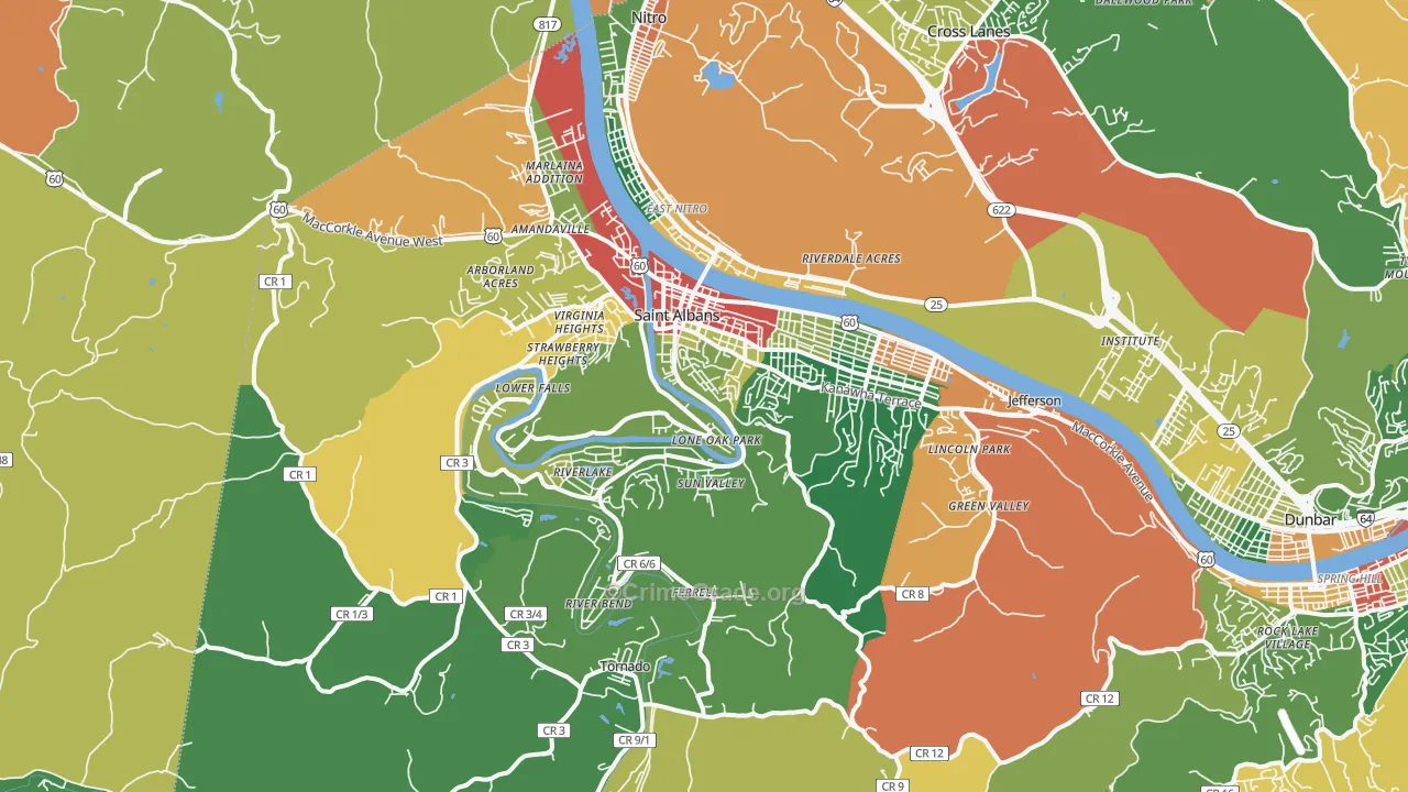 25177, WV Map of Drug-Related Crime Rates
