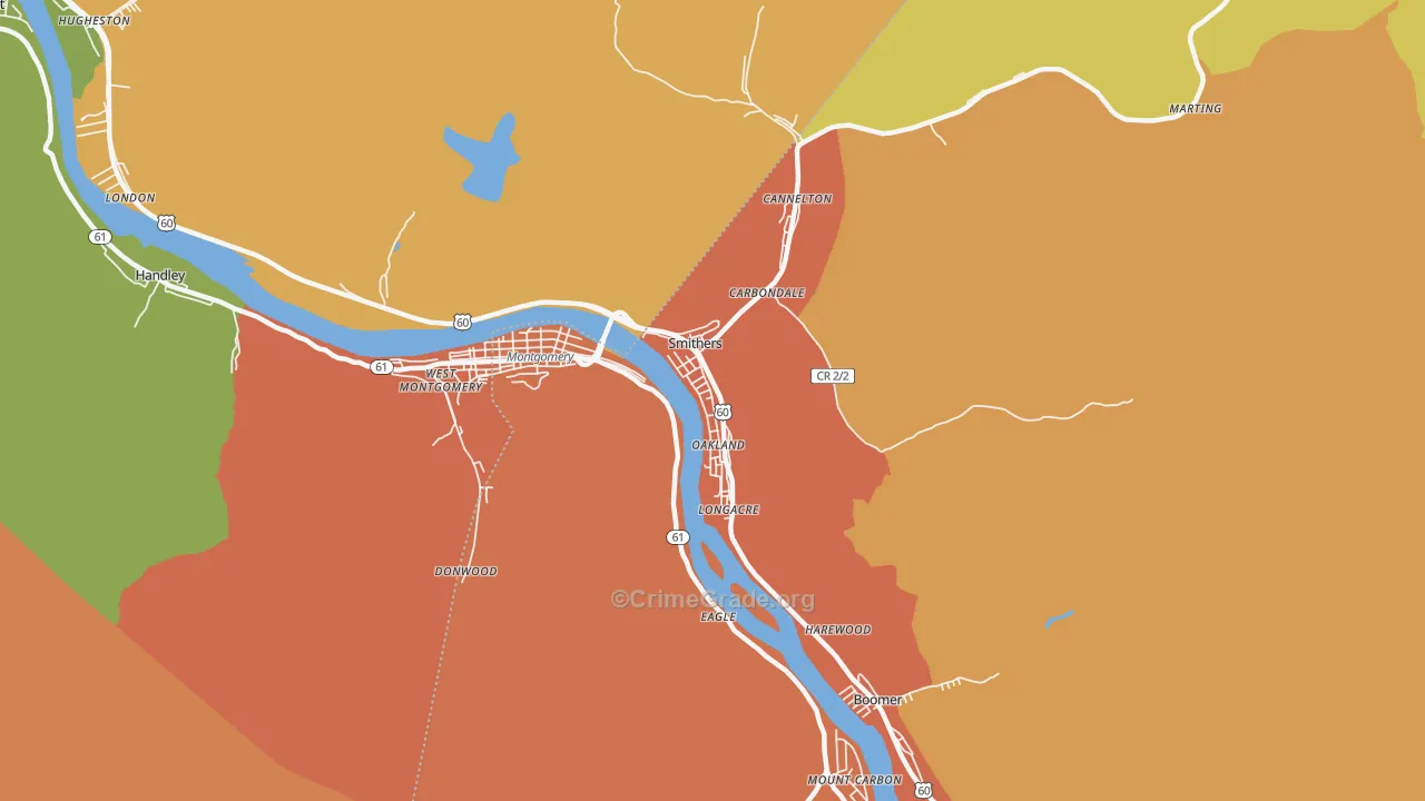 25186, WV Map of Drug-Related Crime Rates