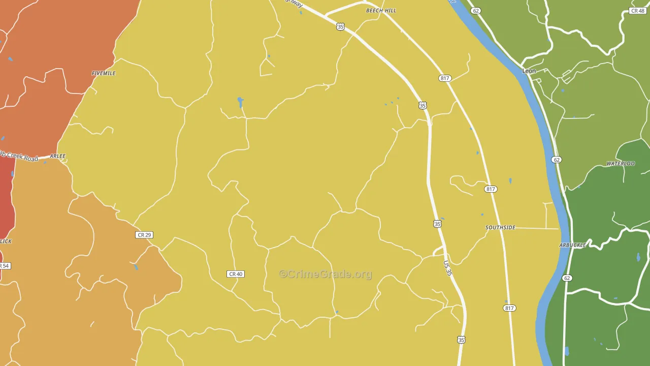 25187, WV Map of Drug-Related Crime Rates
