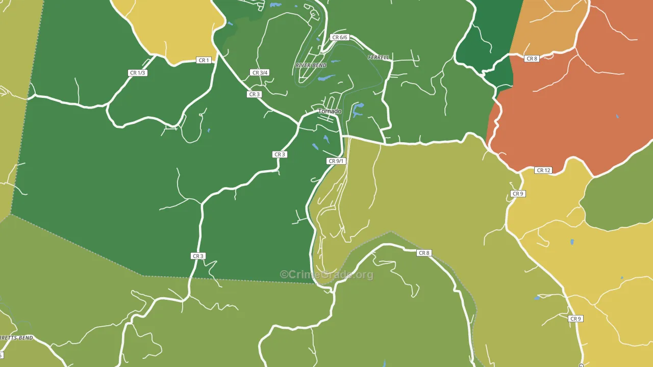 25202, WV Map of Drug-Related Crime Rates