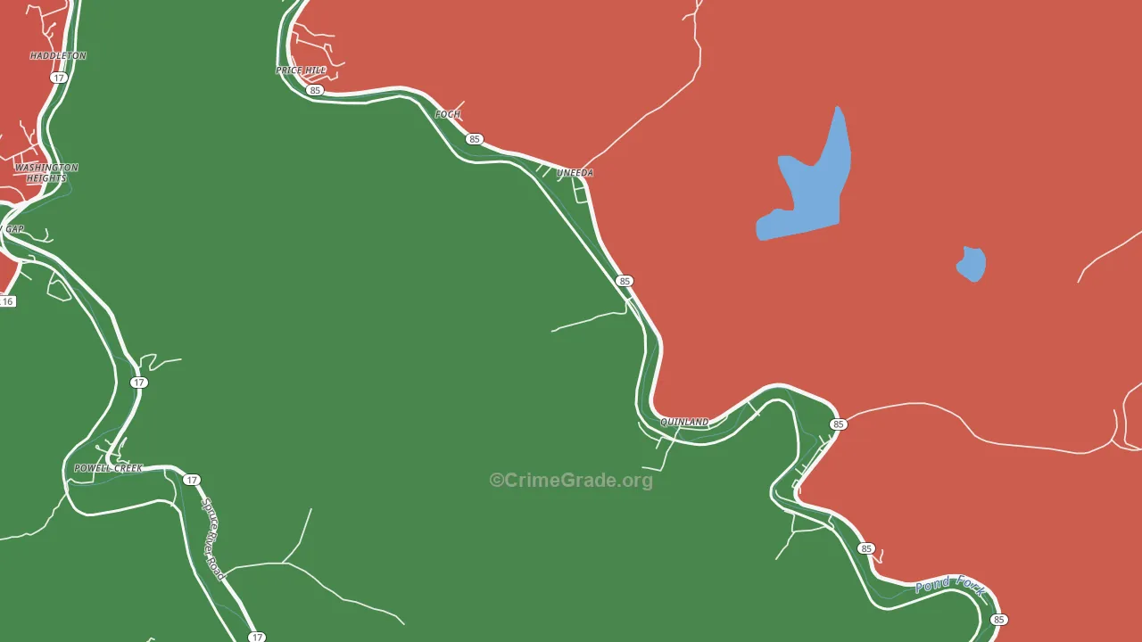 25205, WV Map of Drug-Related Crime Rates