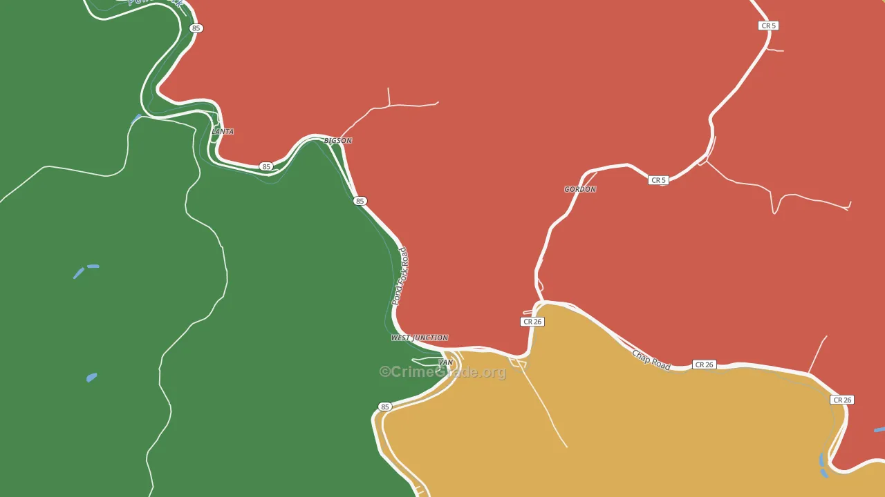 25206, WV Map of Drug-Related Crime Rates