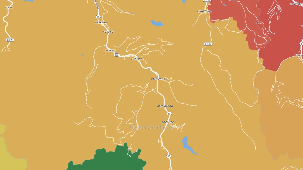 25208, WV Map of Drug-Related Crime Rates