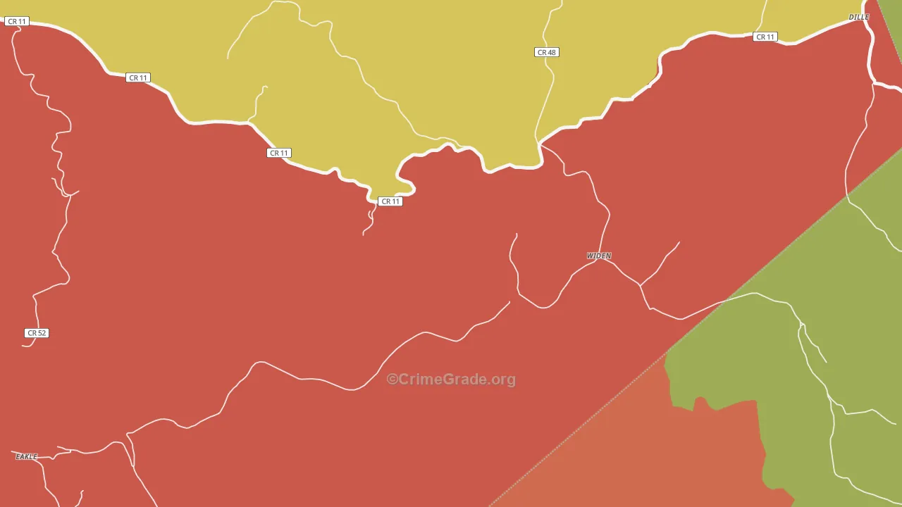 25211, WV Map of Drug-Related Crime Rates
