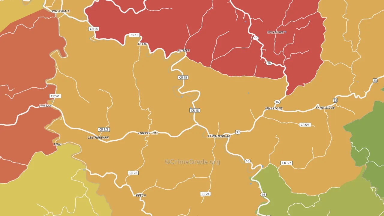 25234, WV Map of Drug-Related Crime Rates