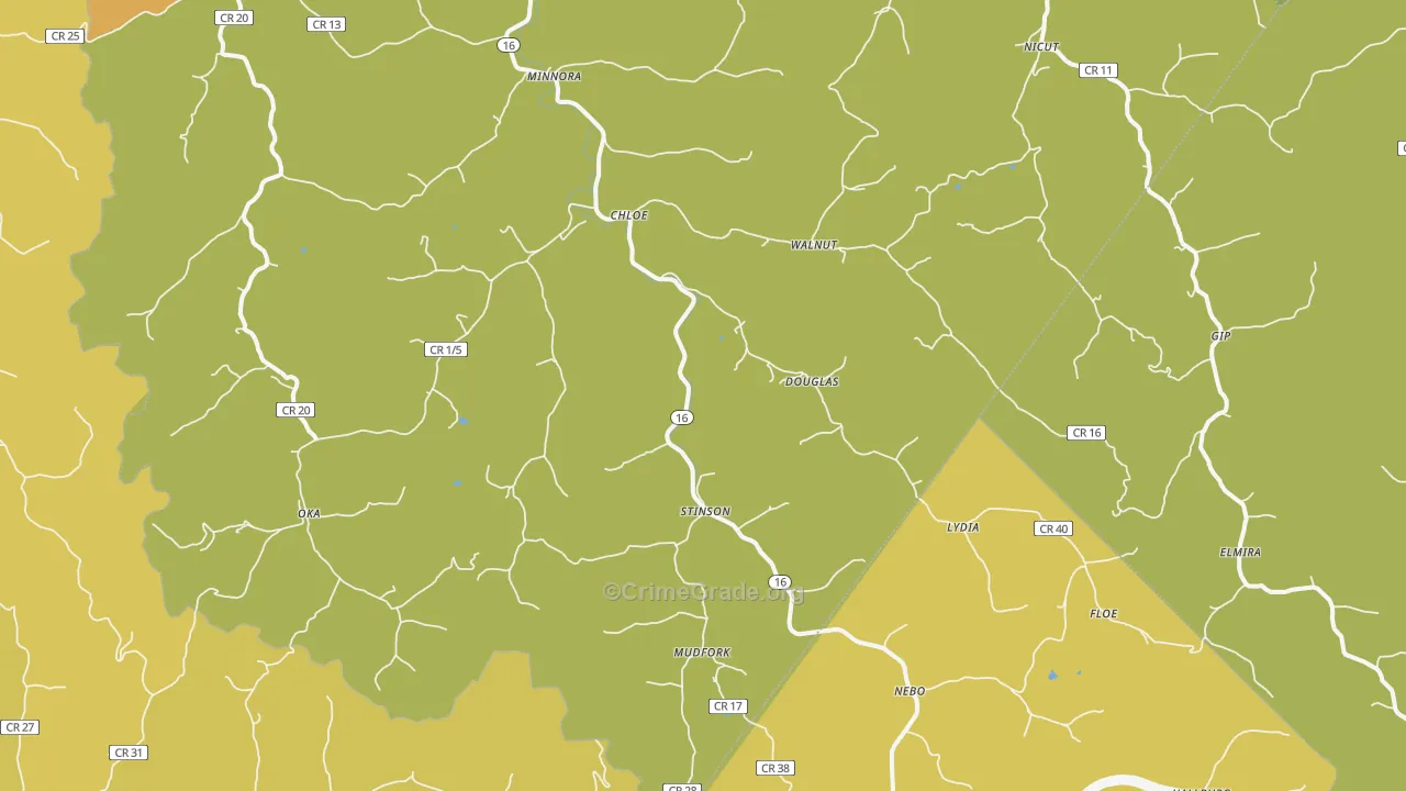 25235, WV Map of Drug-Related Crime Rates