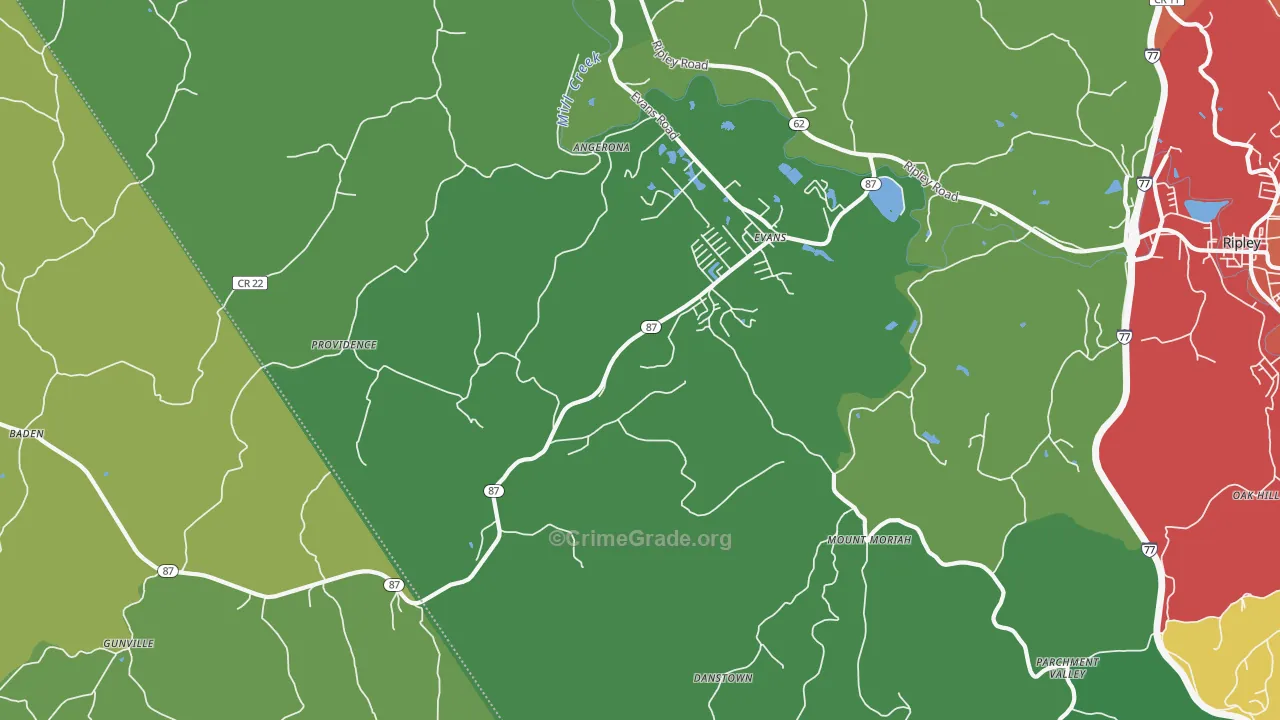 25241, WV Map of Drug-Related Crime Rates