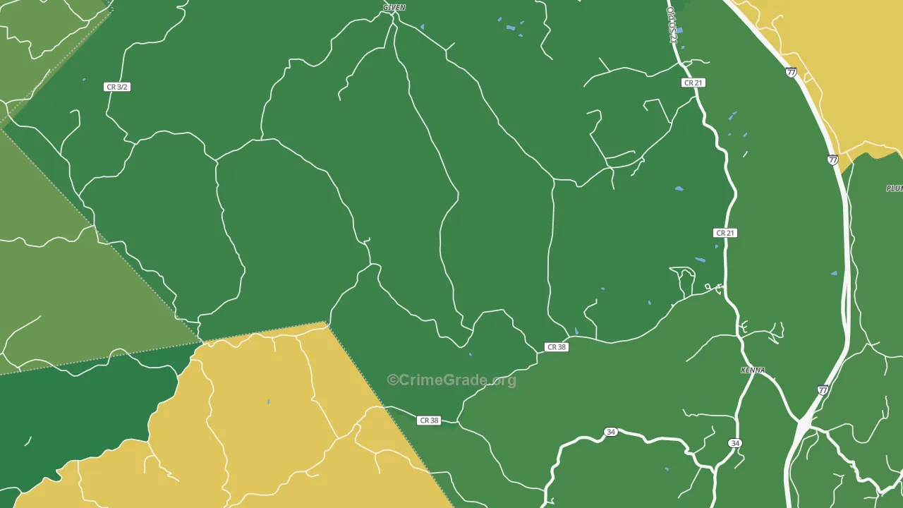25245, WV Map of Drug-Related Crime Rates