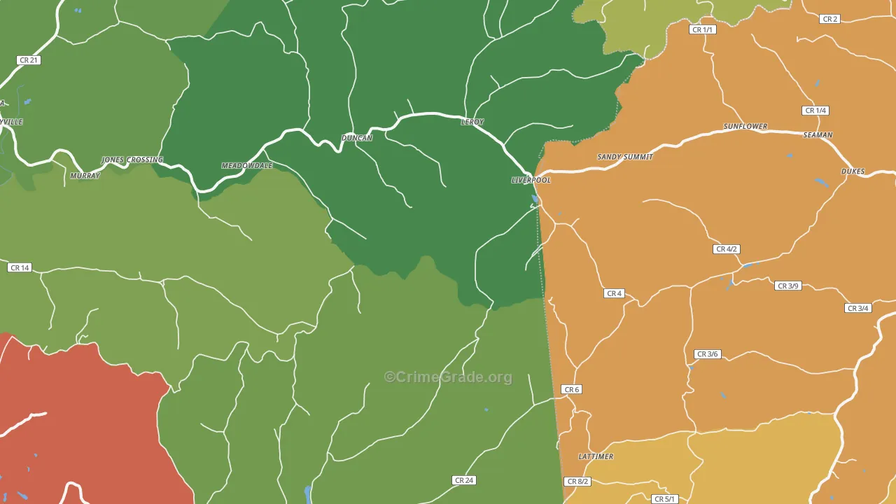 25252, WV Map of Drug-Related Crime Rates