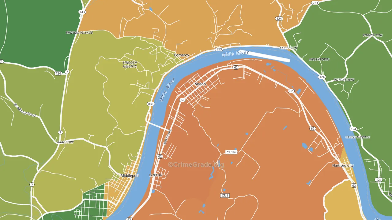 25260, WV Map of Drug-Related Crime Rates