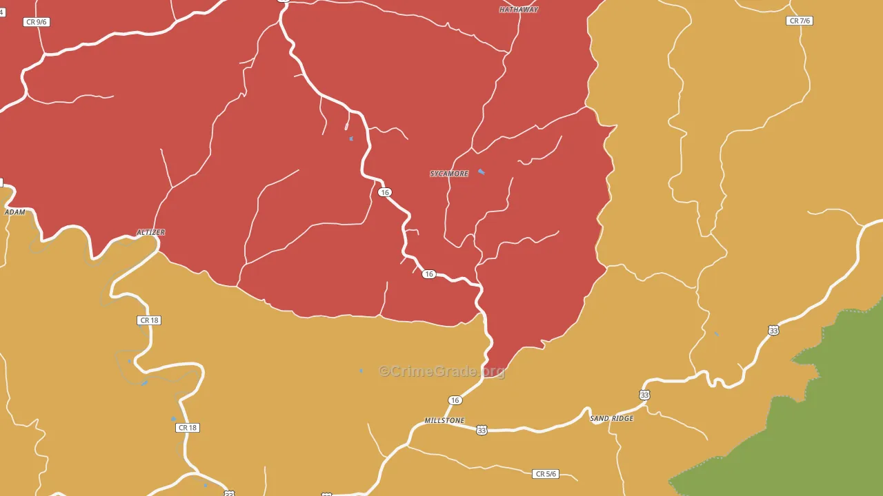 25261, WV Map of Drug-Related Crime Rates