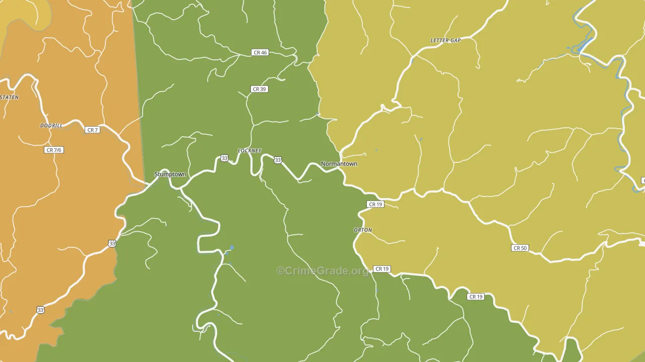 25267, WV Map of Drug-Related Crime Rates