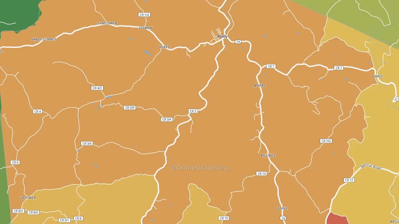 25270, WV Map of Drug-Related Crime Rates