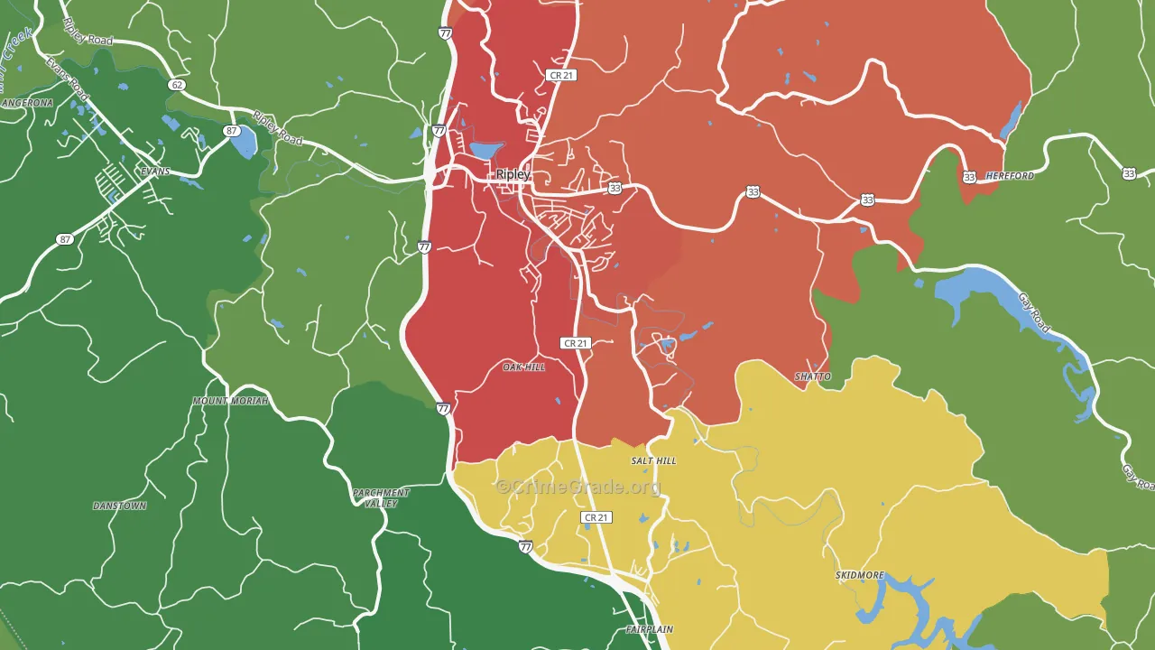 25271, WV Map of Drug-Related Crime Rates