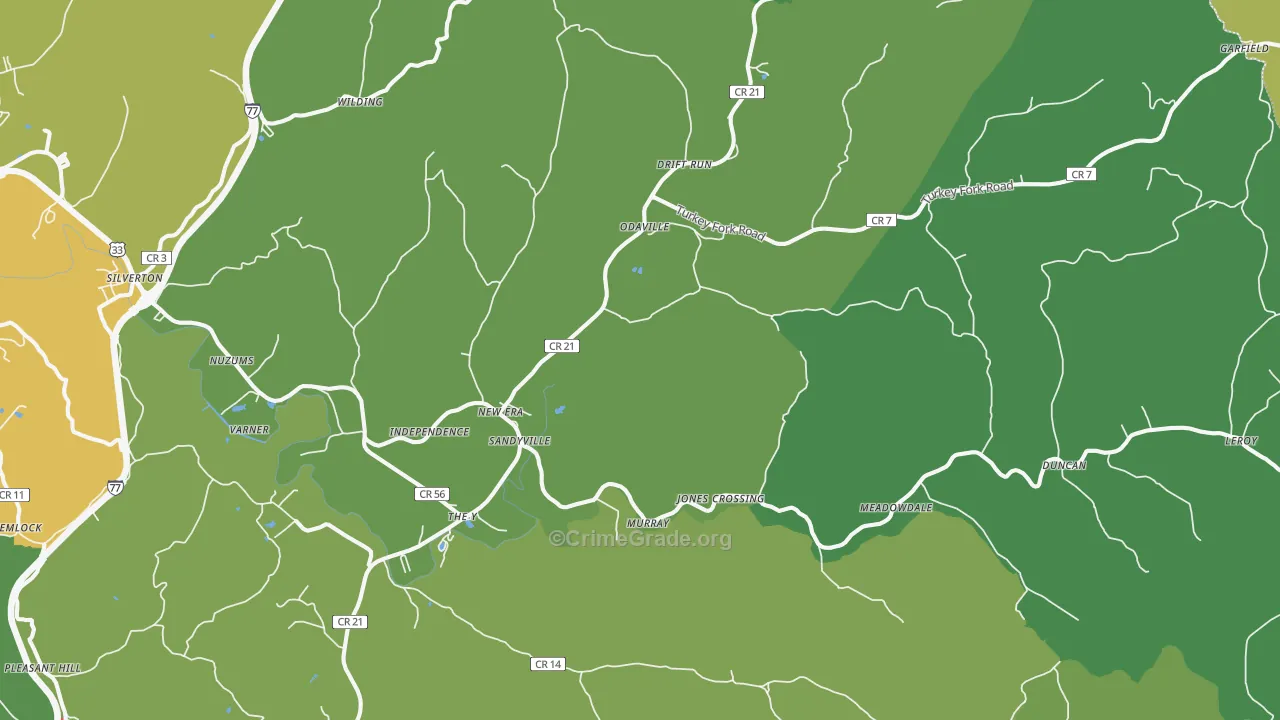 25275, WV Map of Drug-Related Crime Rates