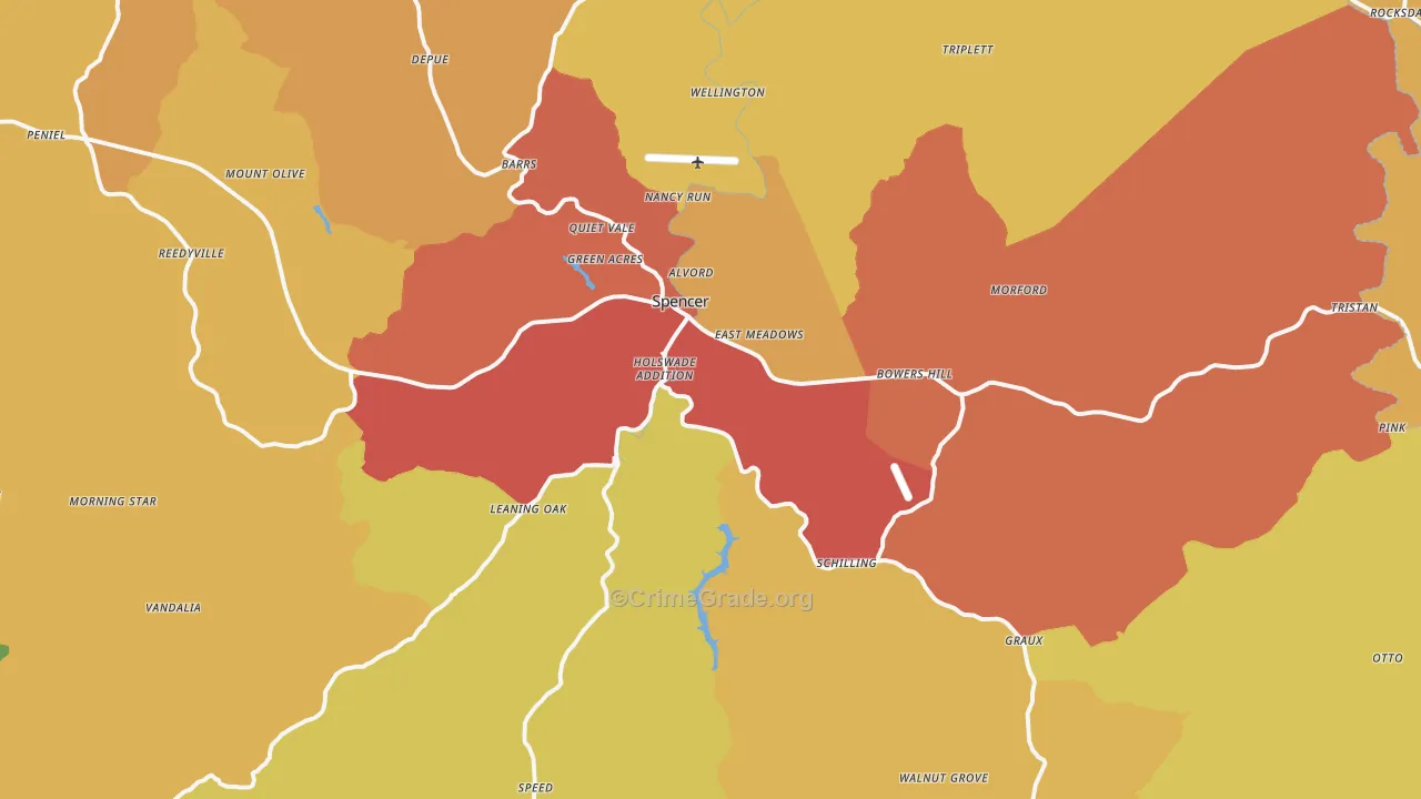 25276, WV Map of Drug-Related Crime Rates