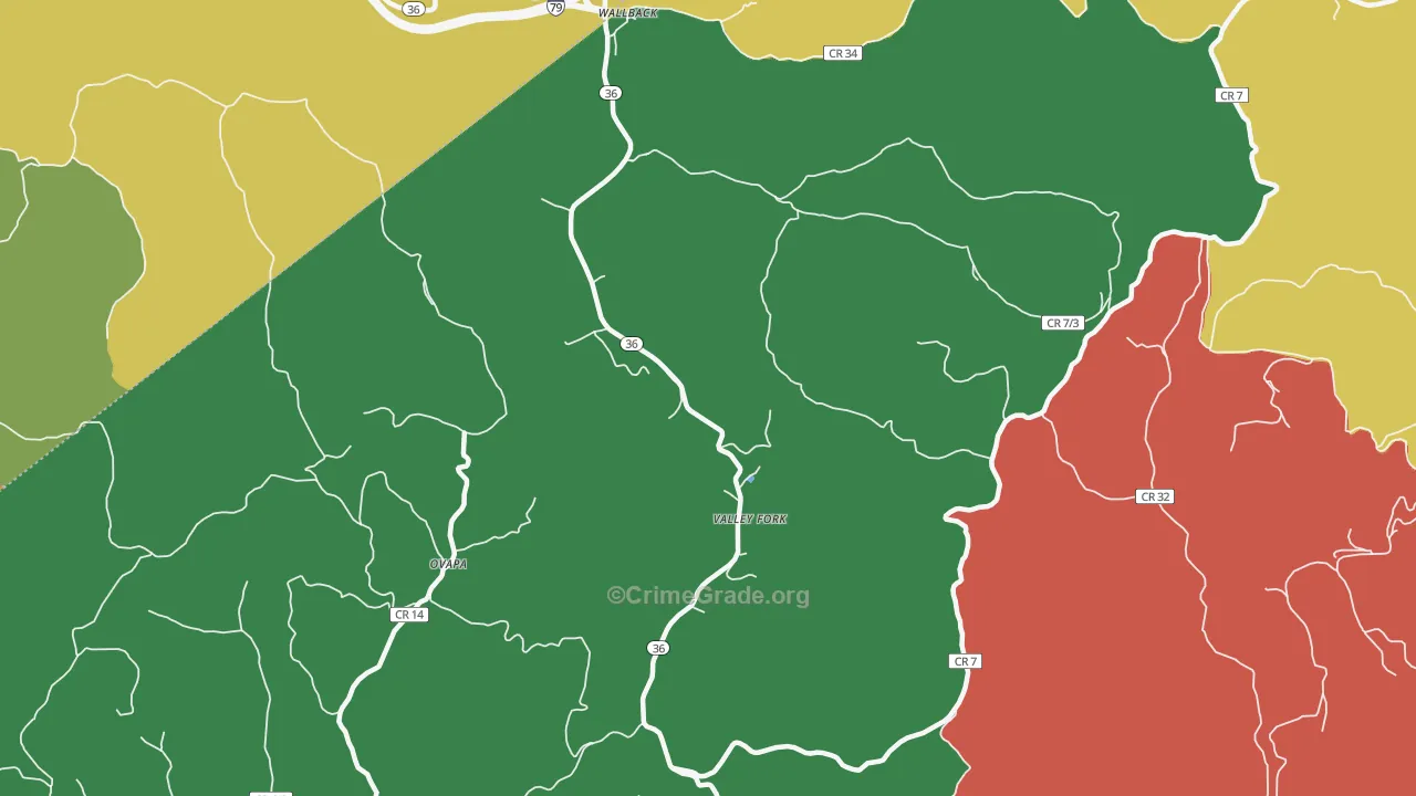 25285, WV Map of Drug-Related Crime Rates