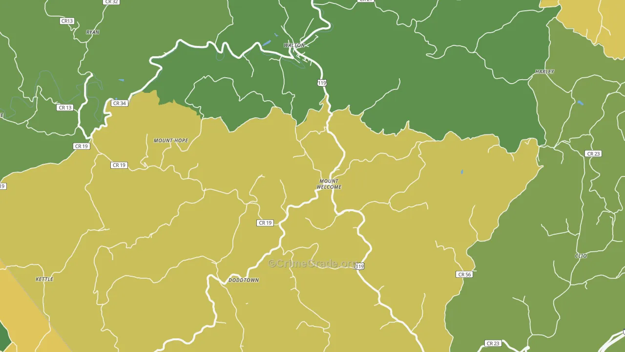 25286, WV Map of Drug-Related Crime Rates