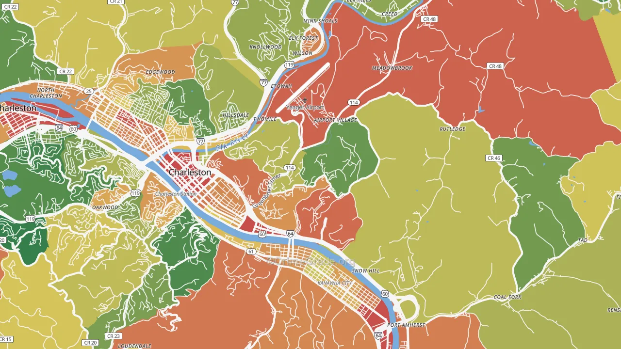 25311, WV Map of Drug-Related Crime Rates