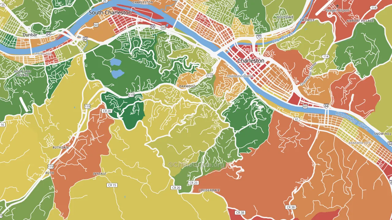25314, WV Map of Drug-Related Crime Rates