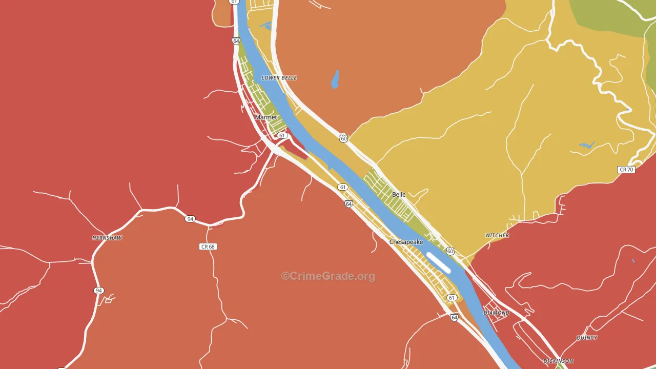 25315, WV Map of Drug-Related Crime Rates