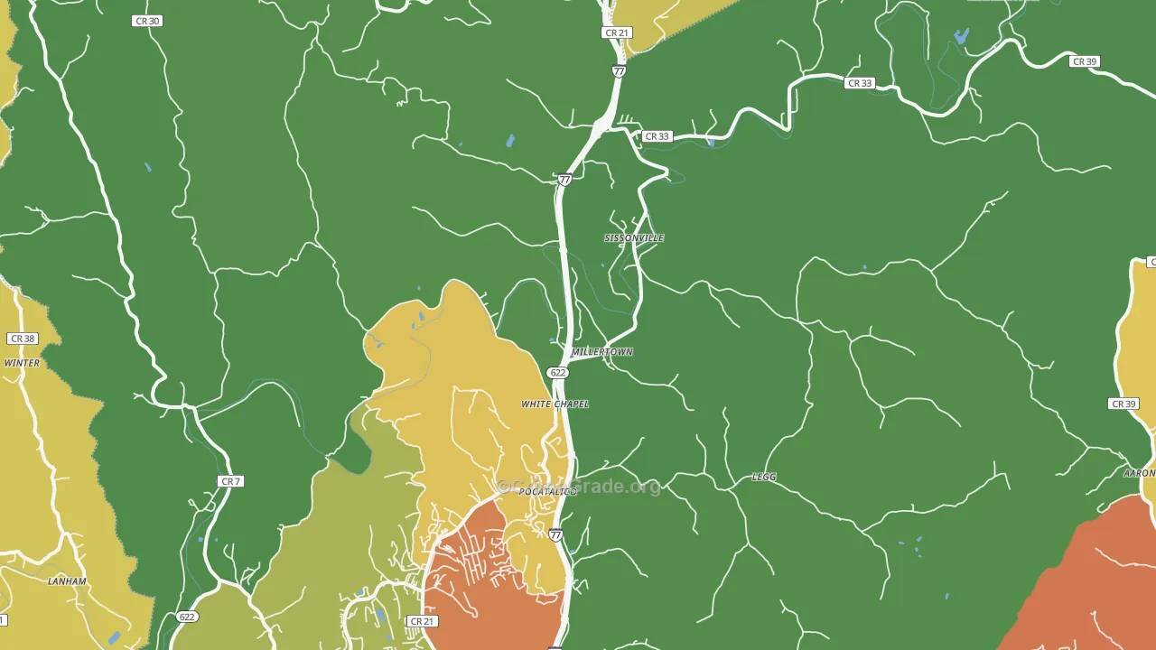 25320, WV Map of Drug-Related Crime Rates