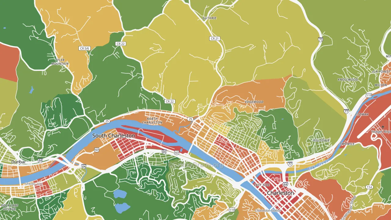 25387, WV Map of Drug-Related Crime Rates