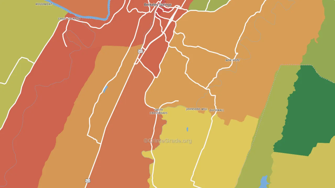 25411, WV Map of Drug-Related Crime Rates